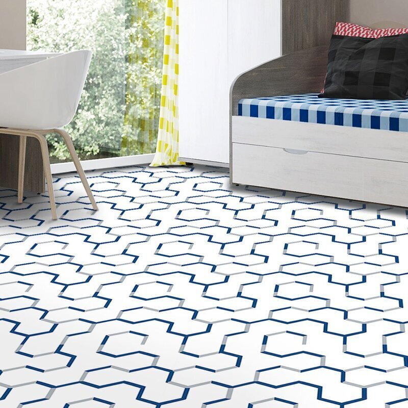Blue And White Vinyl Flooring