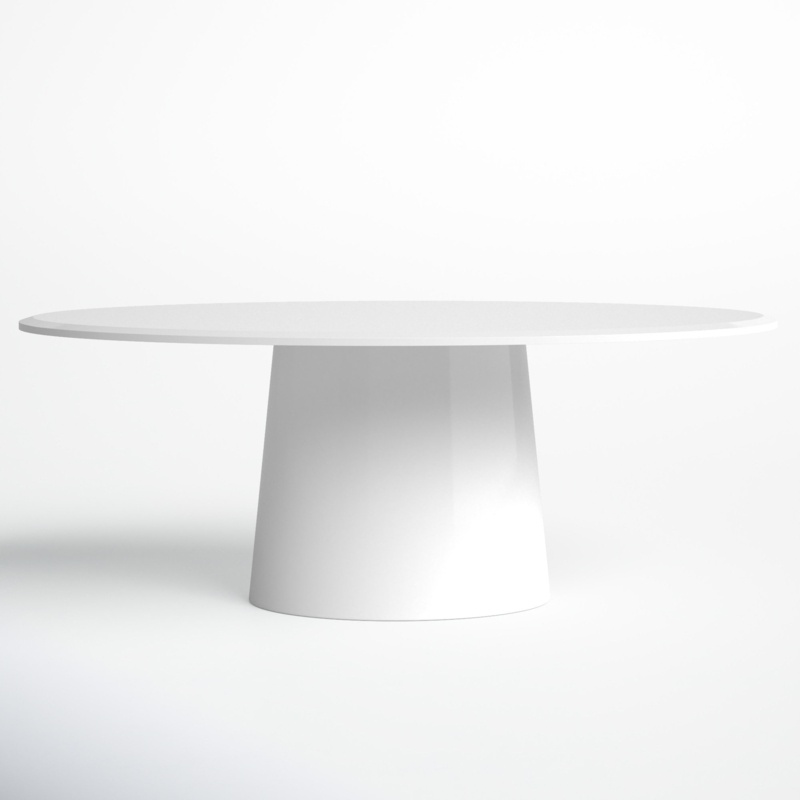 Large Round Dining Table with Wide Base