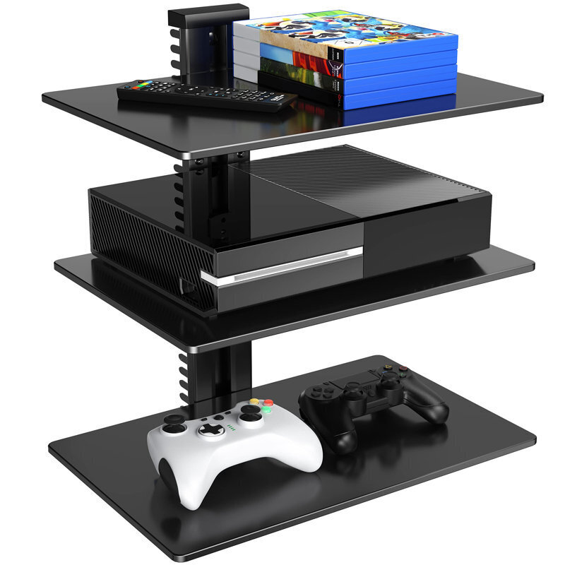 Adjustable Floating Three Glass Shelves