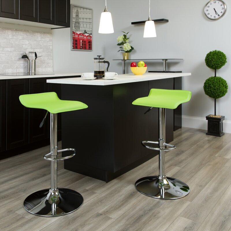 Adjustable lime green bar stool