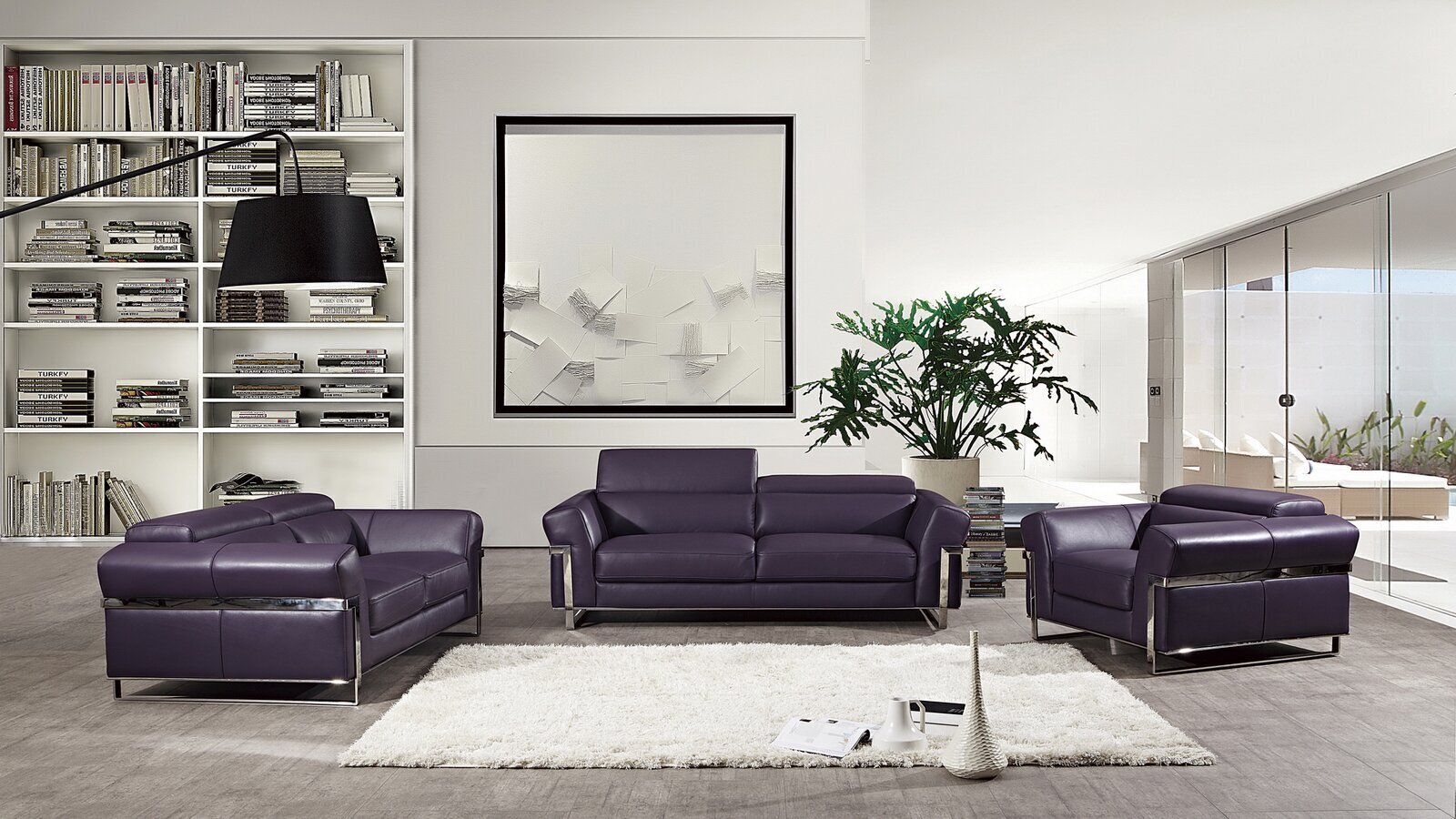 Purple Leather Couches/Sofas