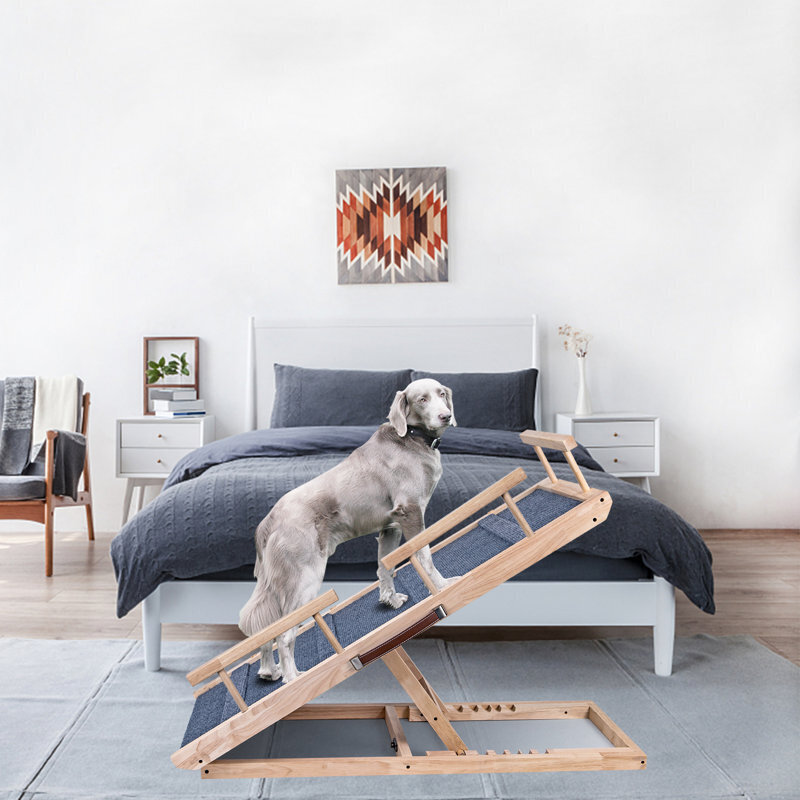 Adjustable Wood Ramp with Rails