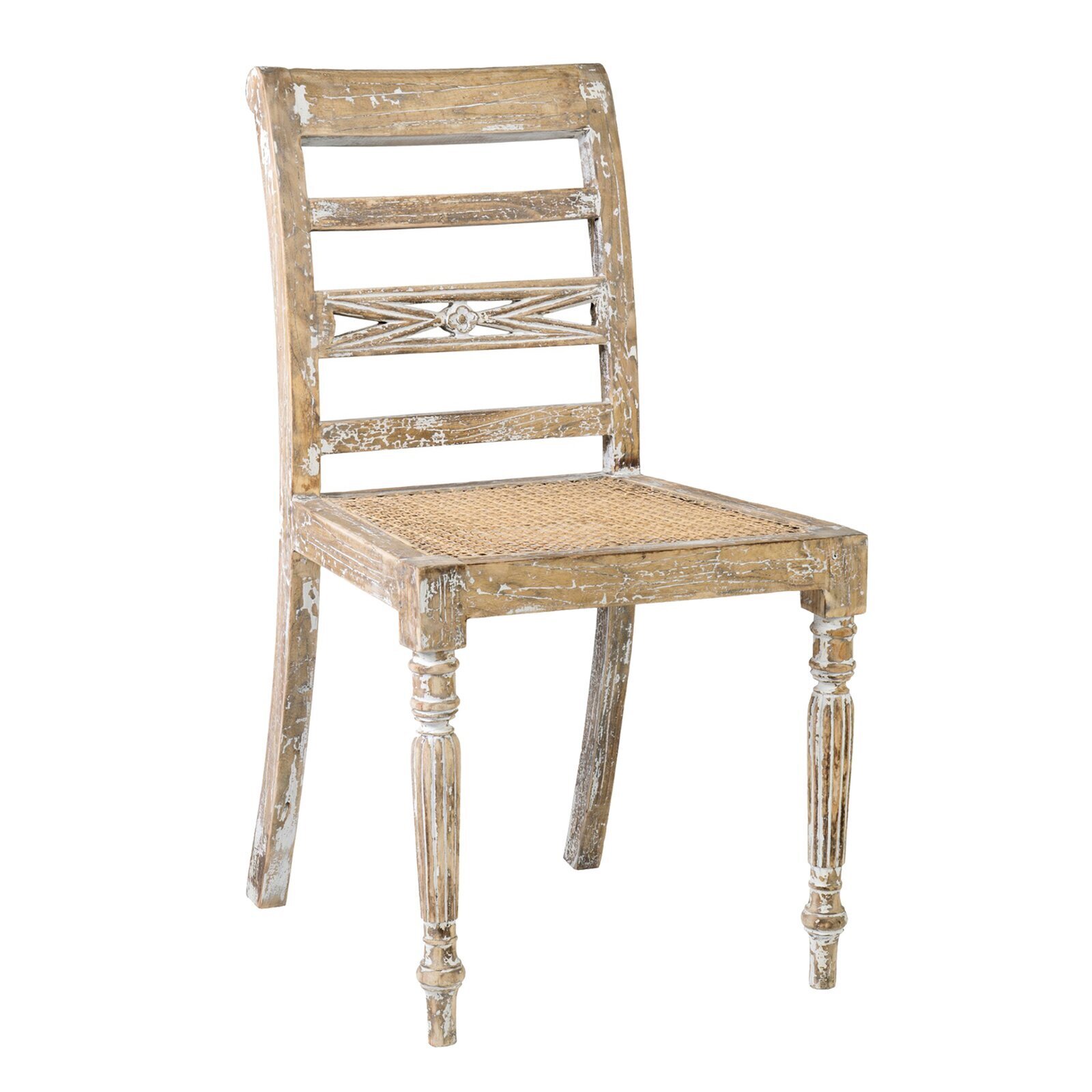 Aged Solid Wood Dining Chair