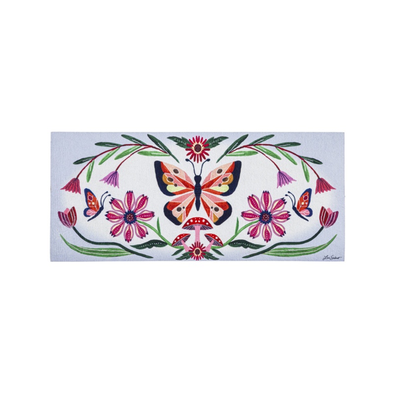 Aliyahmarie Enjoy Life Butterfly Sassafras Switch 22" x 10" Non-Slip Outdoor Door Mat