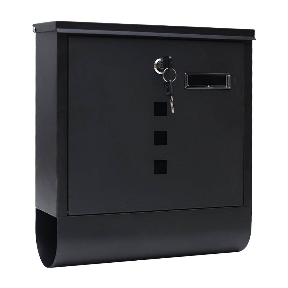 All Black Modern Mounted Mailbox With Rain Overhang