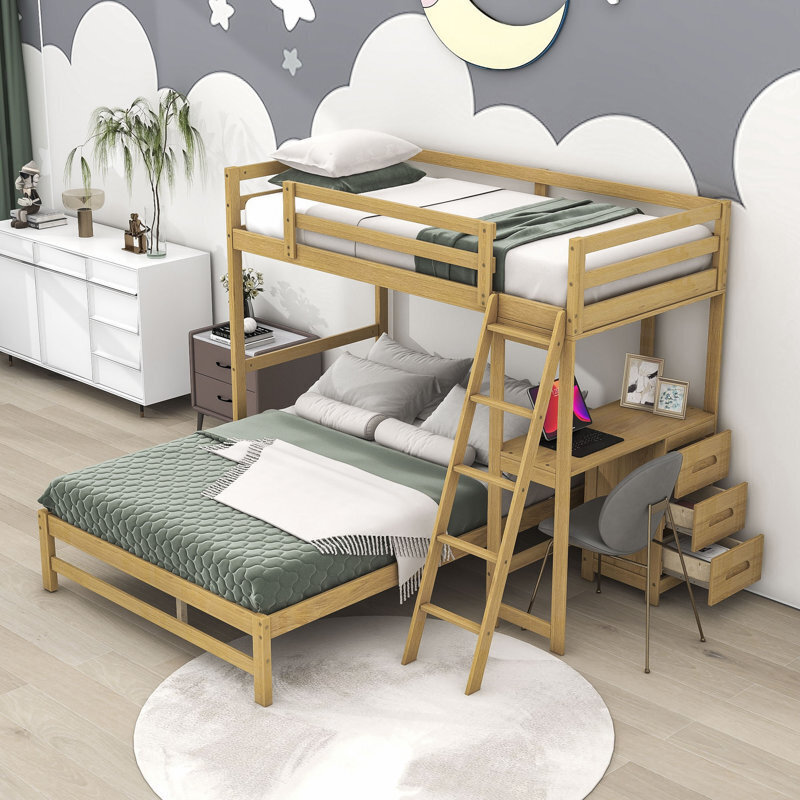 All in One Minimalistic L Shaped Bed and Study Area