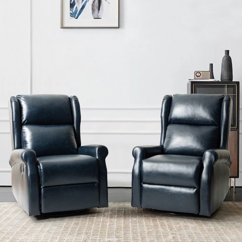Allan Vegan Leather Swivel Recliner