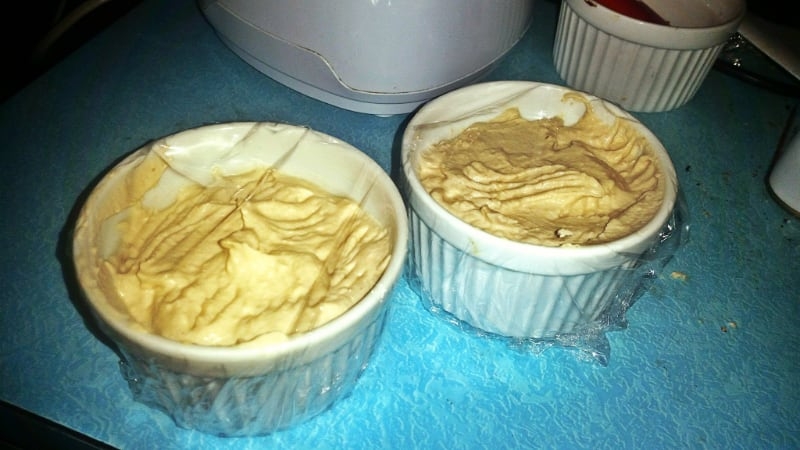 allowing the cashew paste to ferment