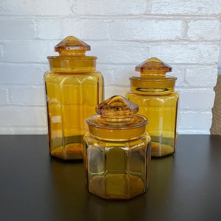 Colored Glass Kitchen Canisters