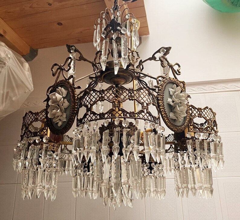 Antique Capodimonte Chandelier