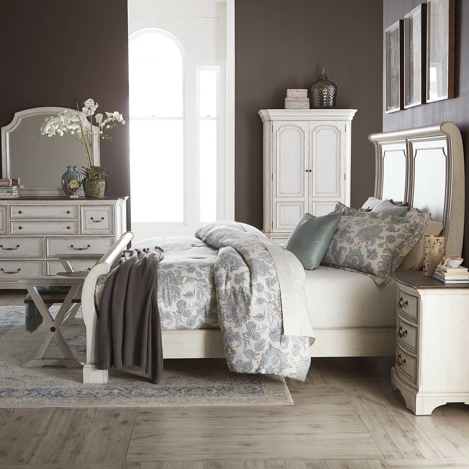 Rustic White Bedroom Set