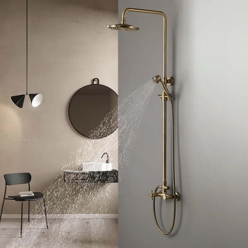Antique Exposed Brass Shower Fixtures