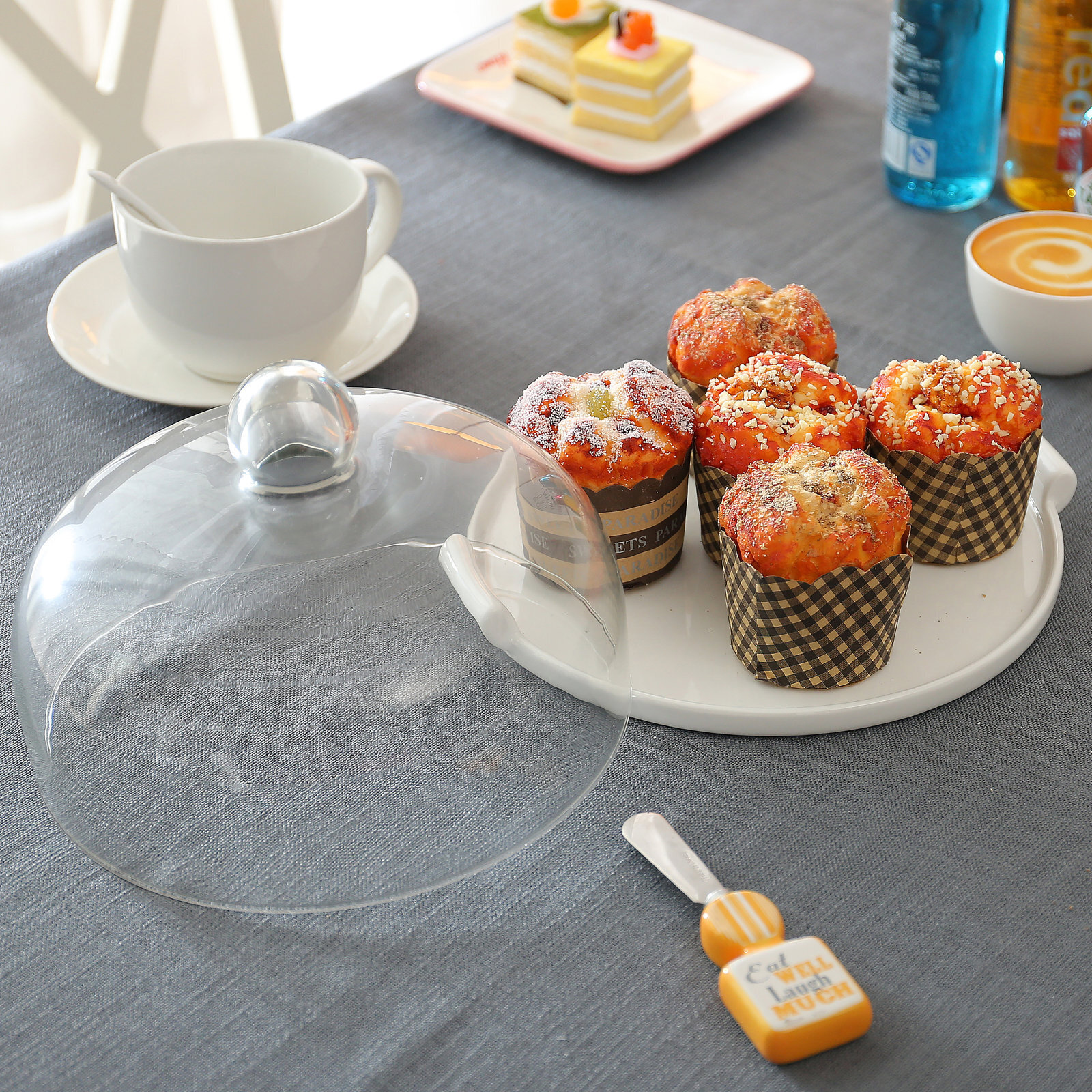 Antique Glass Cake Stand with Dome