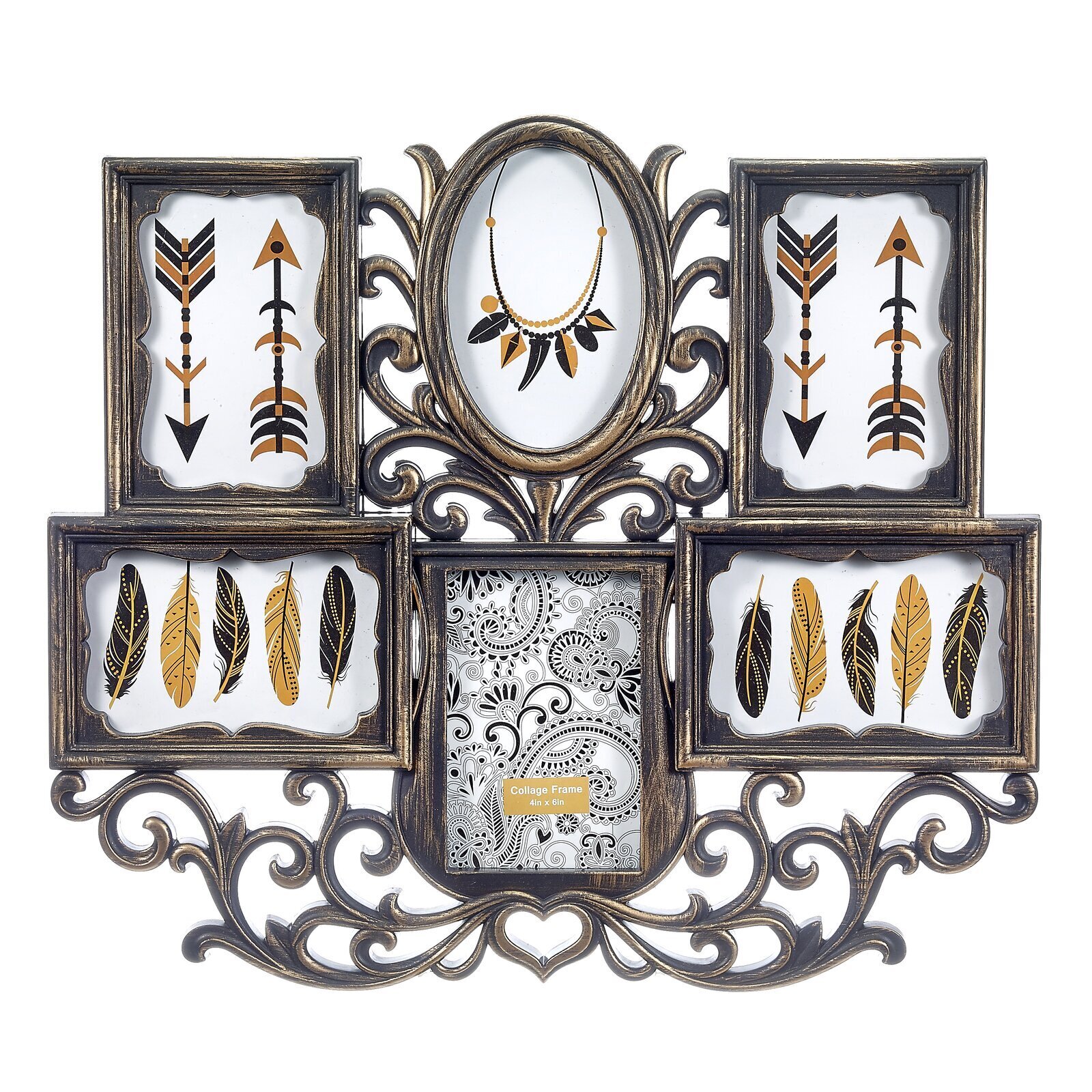 Antique hanging photo collage frames