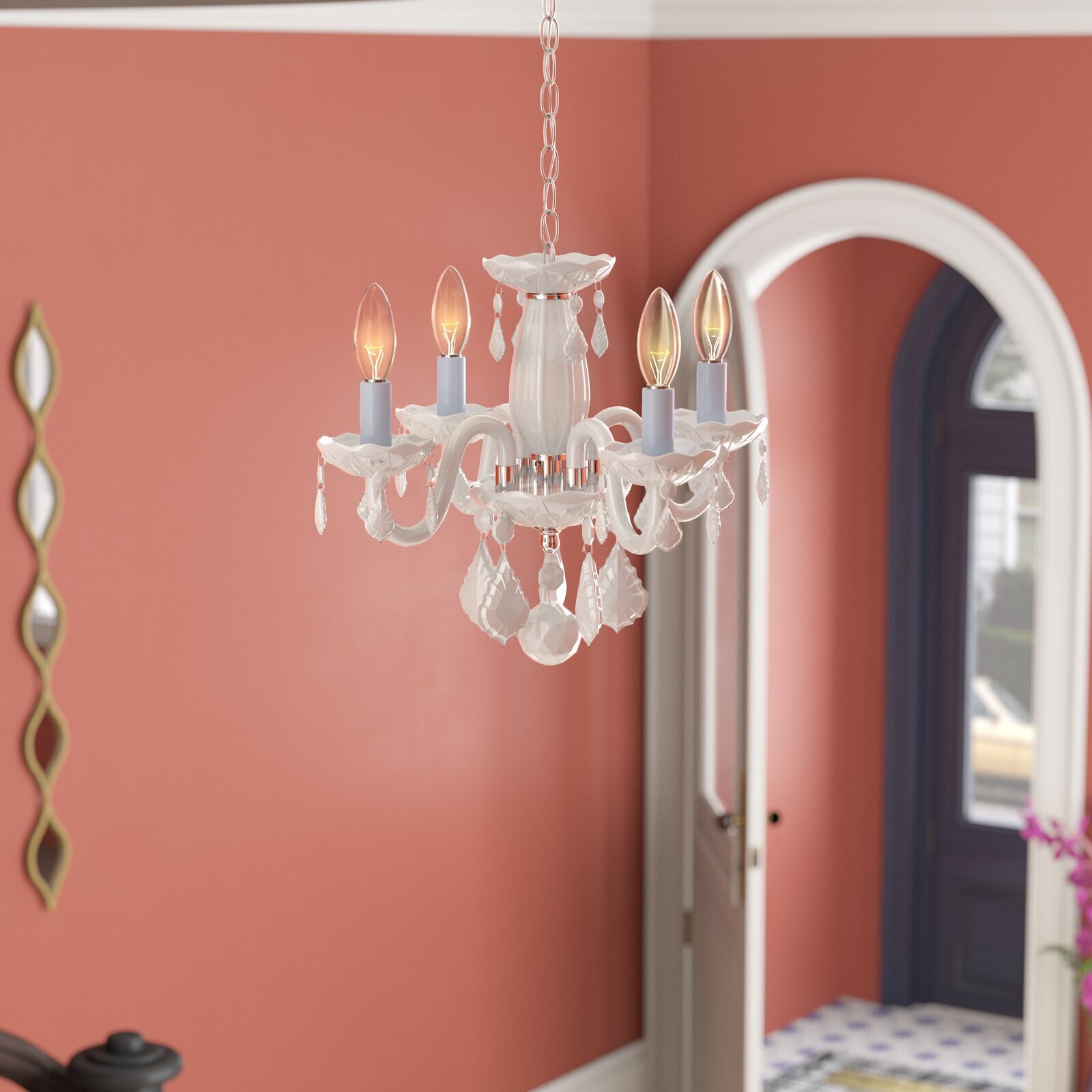 Milk Glass Chandelier