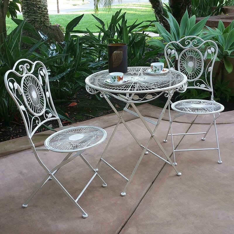 Antique outdoor seating without cushions