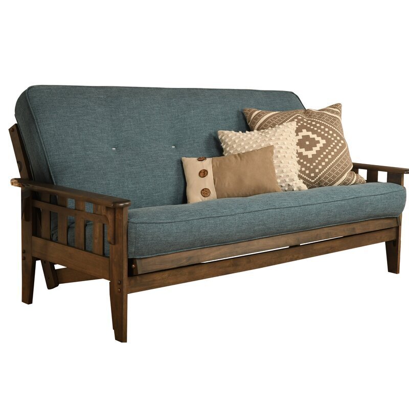Aqua Linen Cottage Style Futon