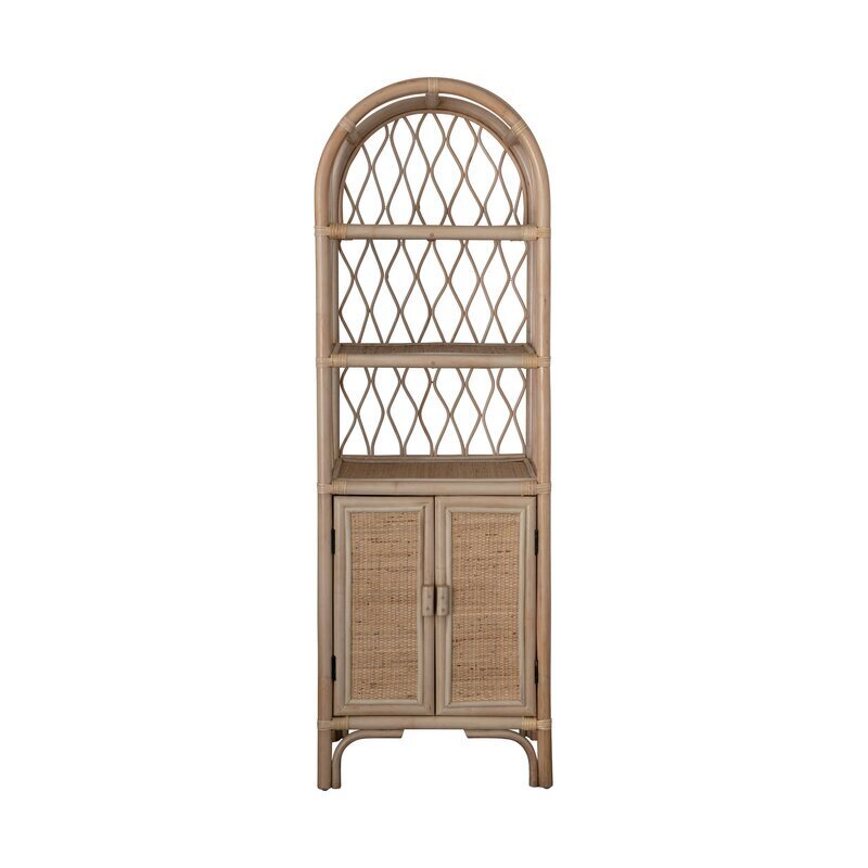 Arch Topped Rattan Bookshelves 