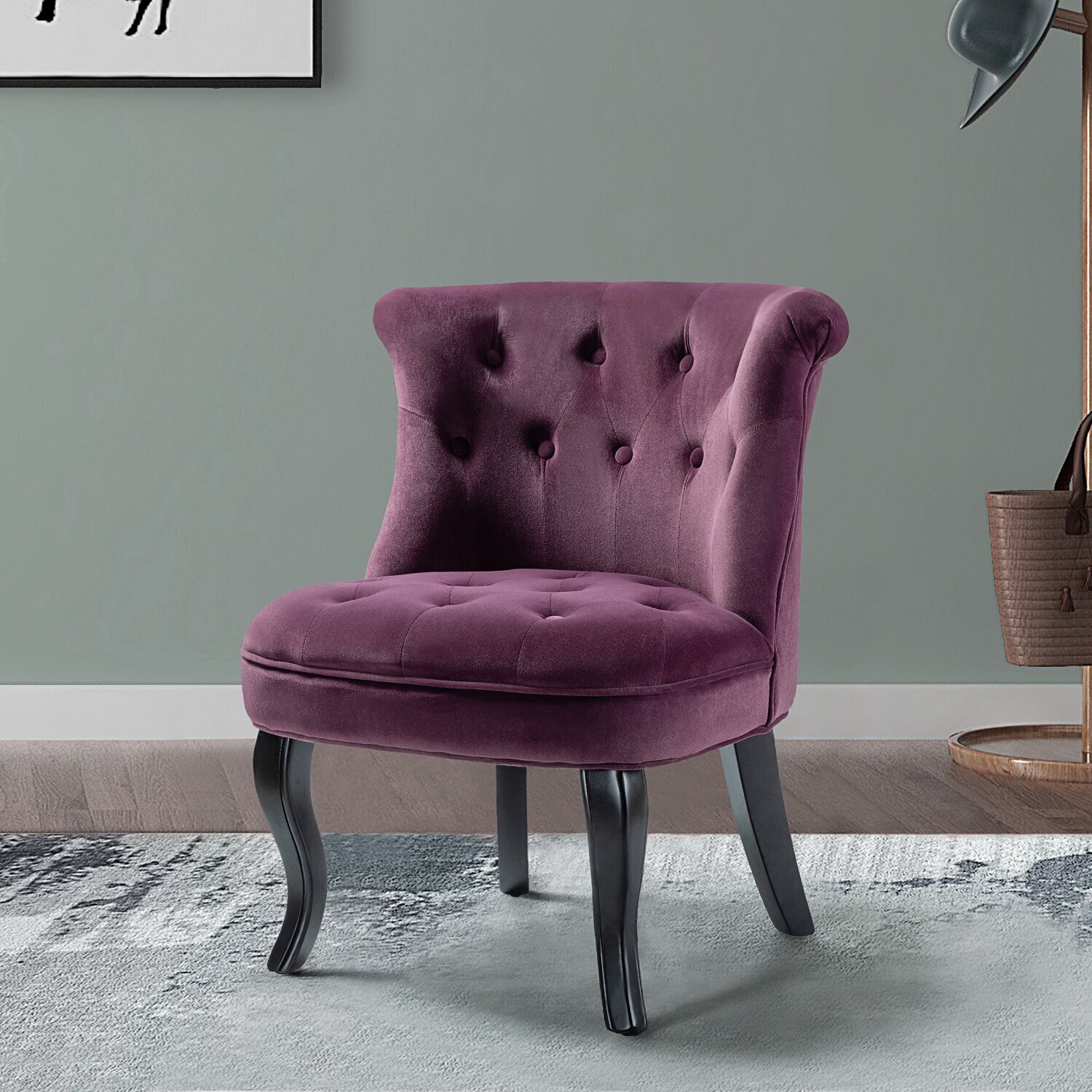 Purple Velvet Chair