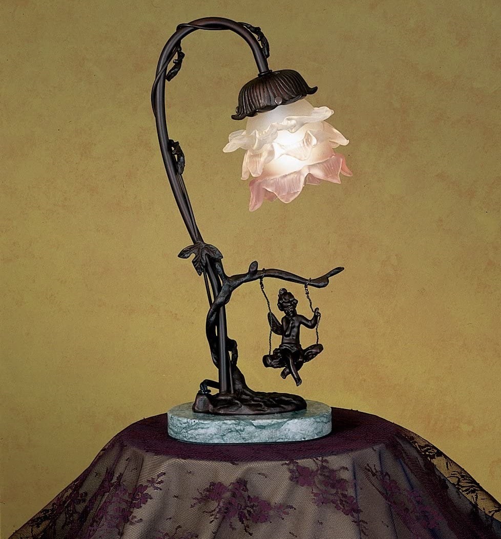 Vintage Cherub Lamp