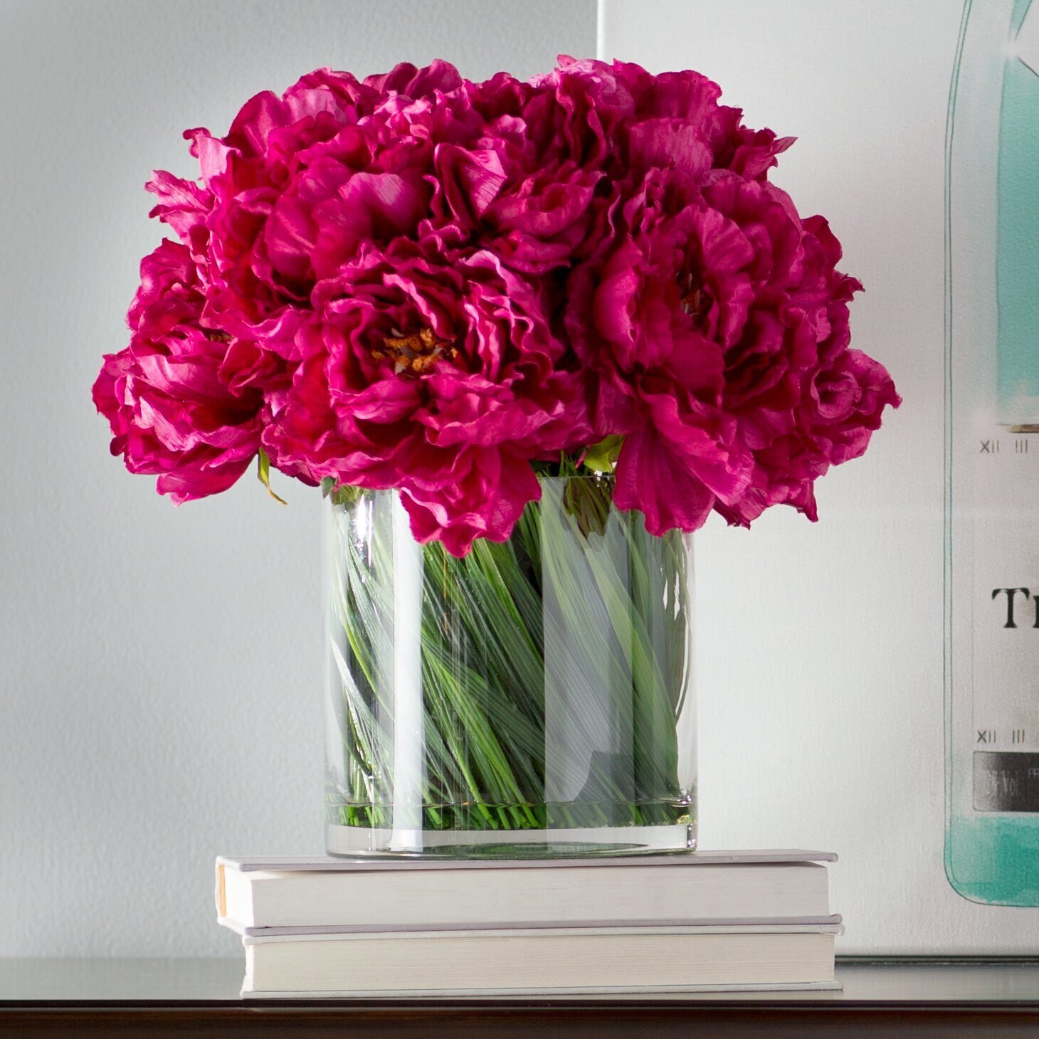 Artificial Red Peonies Flower Arrangement