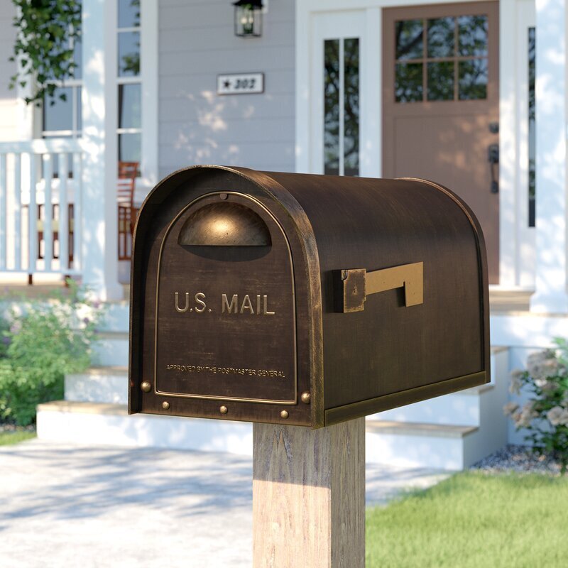 Bronze Mailbox And Post