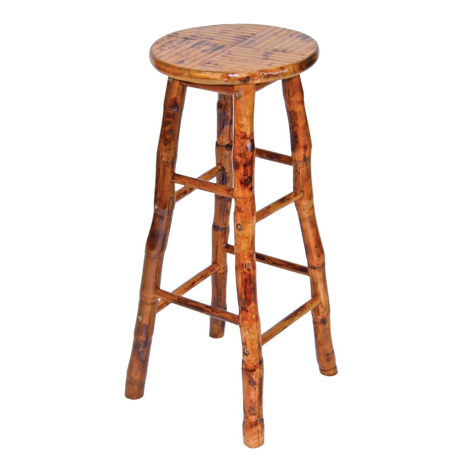 Backless bamboo bar stools