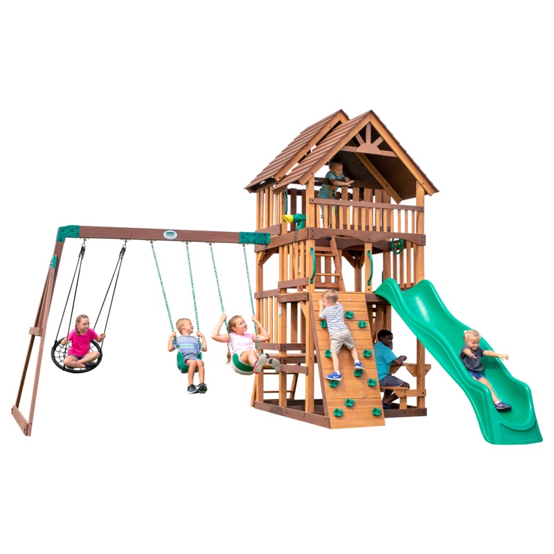 Backyard Discovery Highlander All Cedar Wooden Swing Set