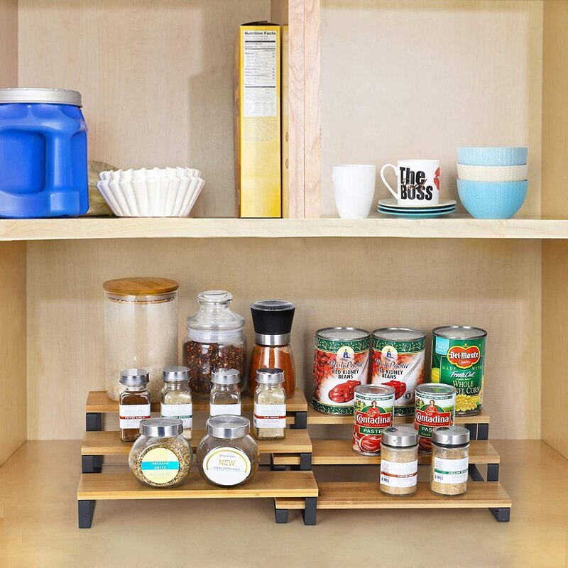 Bamboo custom spice rack