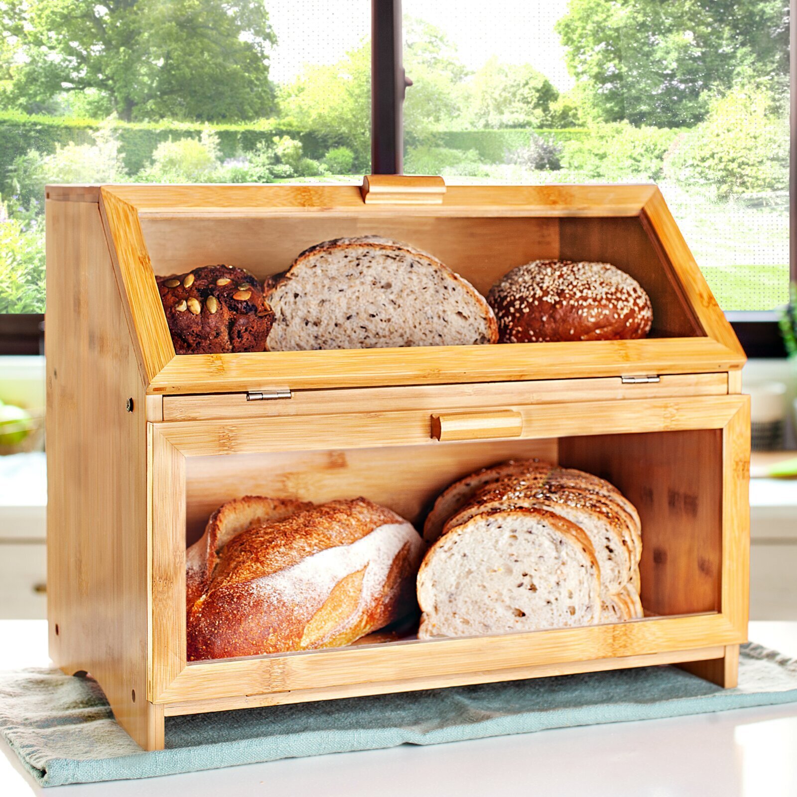 Bamboo Modern Wood Bread Box