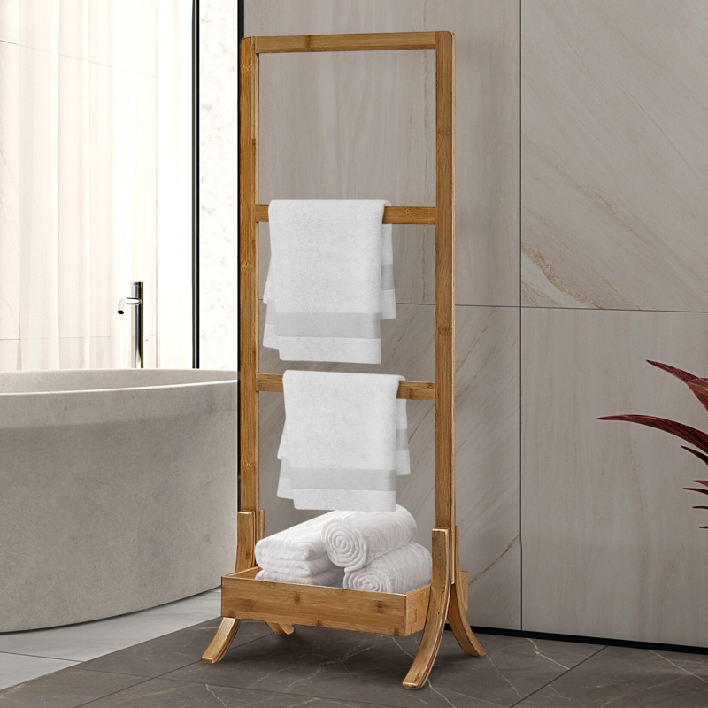 Bamboo Spa Free Standing Towel Stand