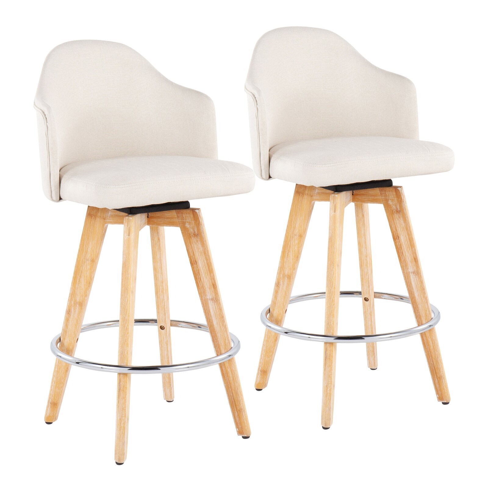 Bamboo swivel bar stools