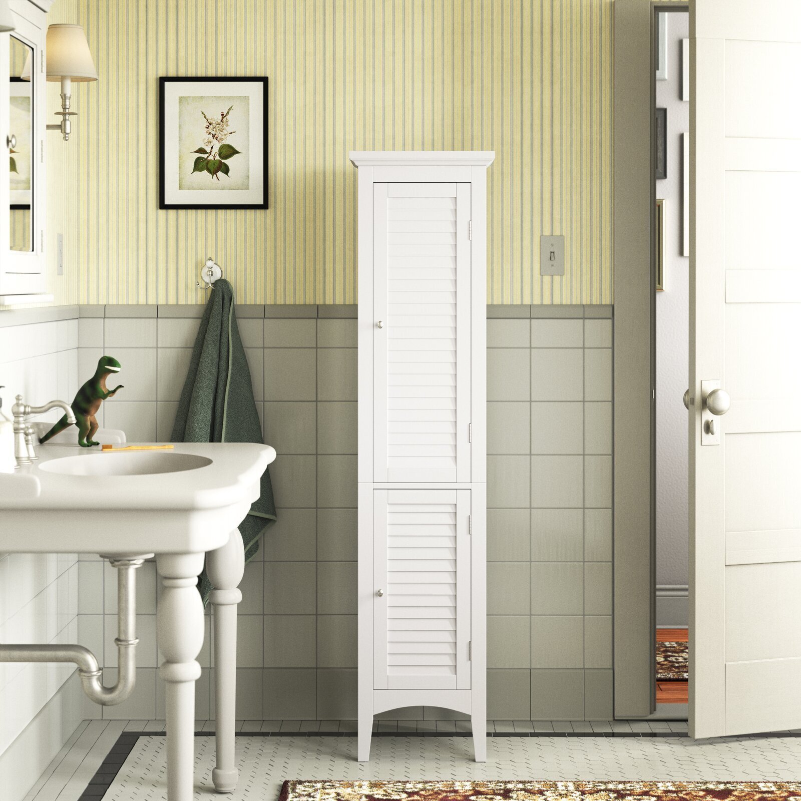 Bathroom Linen Storage Tower