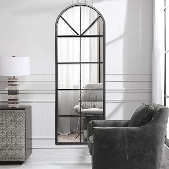 Beautiful Arched Metal Frame Mirror; Full Length