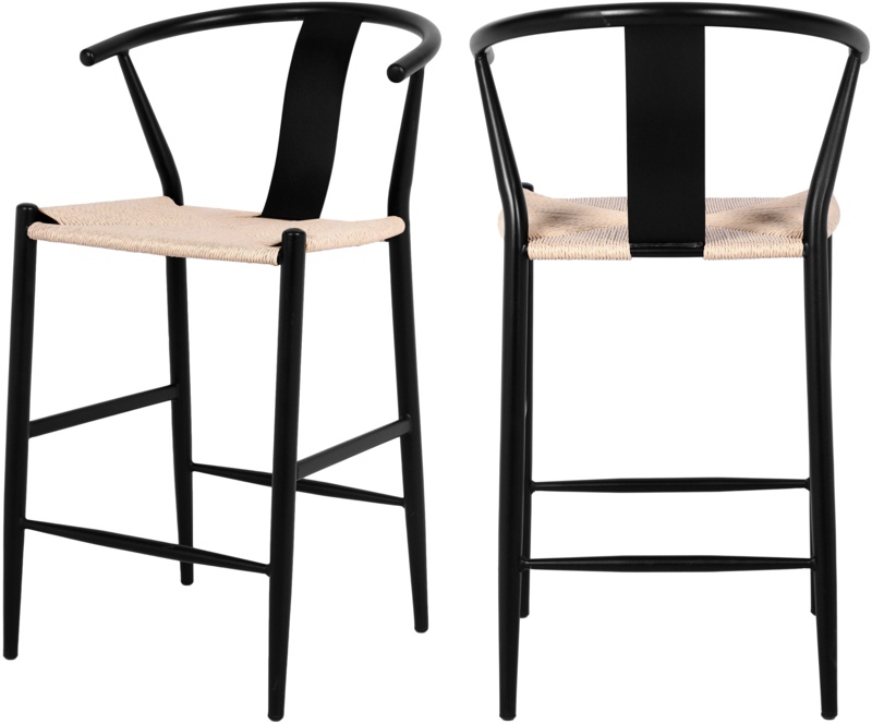Beck Beige Hand Woven Rope Stool, Set Of 2