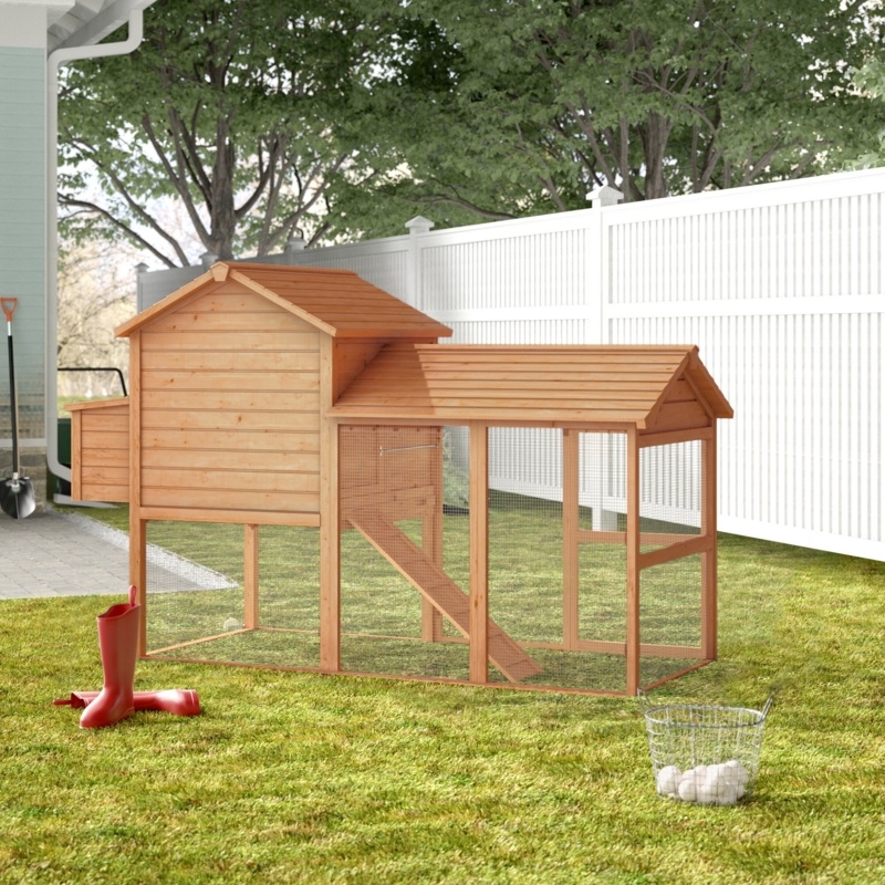 Belinda 30 Square Feet Chicken Coop with Chicken Run