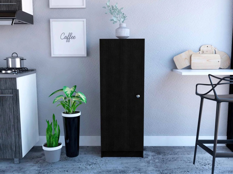 Belleria Single Door Pantry with Four Interior Shelves