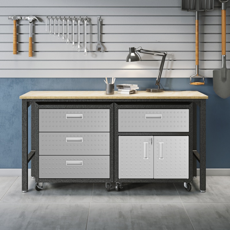 Ben 72" W Butcher Block Top Workbench