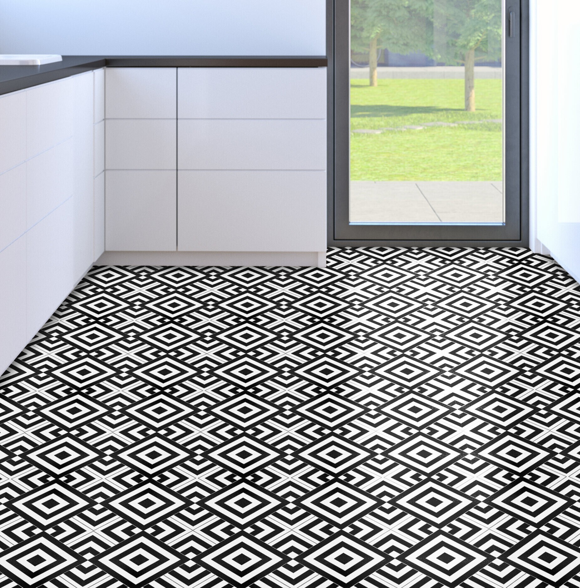 Black And White Vinyl Tile