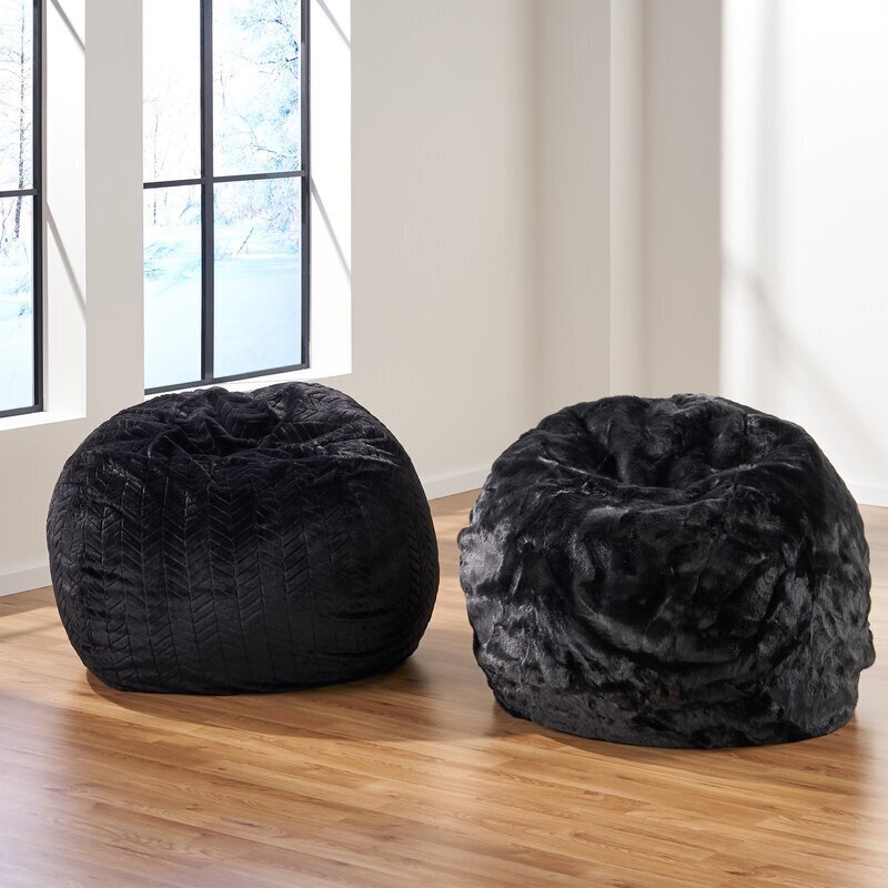 Black Fluffy Bean Bags