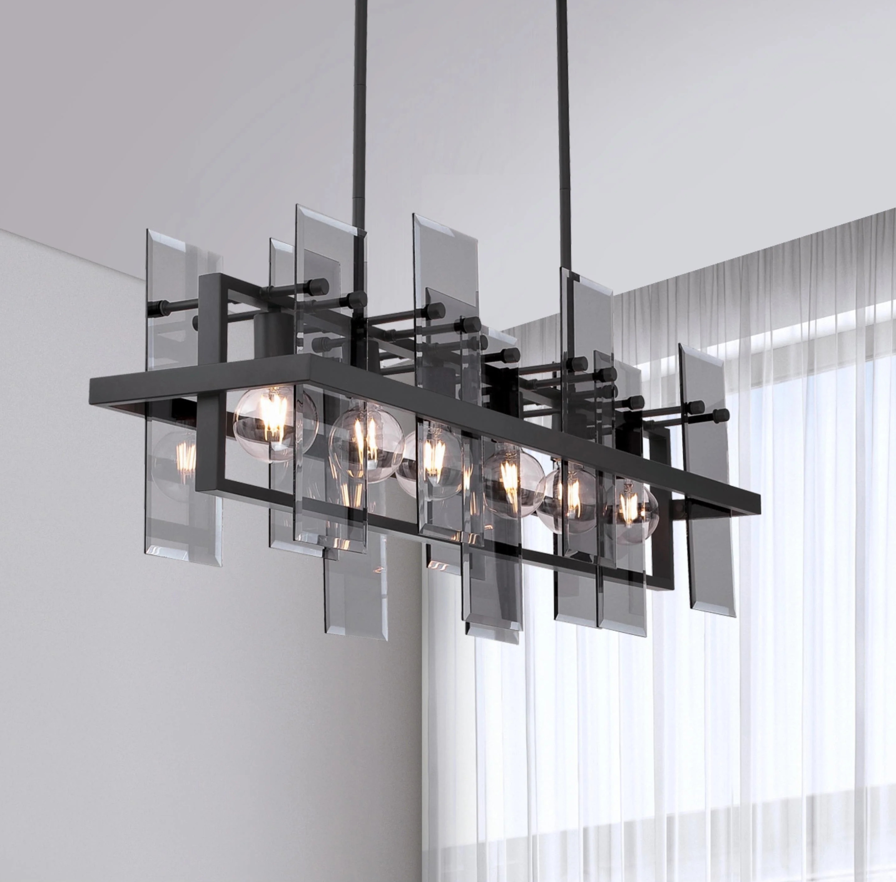 Black Glass Chandelier