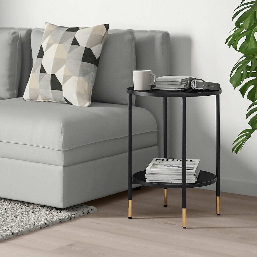 Black Glass IKEA End Table