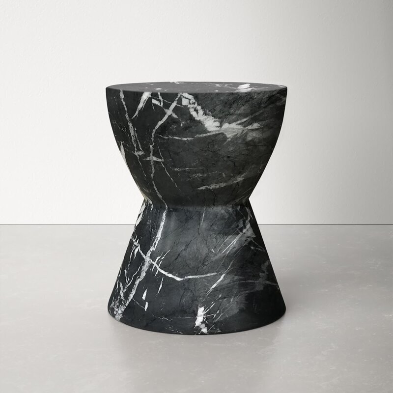 Black Marble Concrete Natural Stone End Tables
