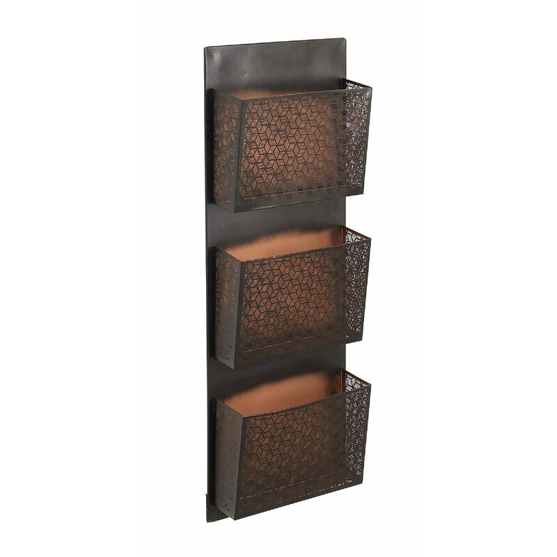 Black Modern Wall Mounted Magazine Rack