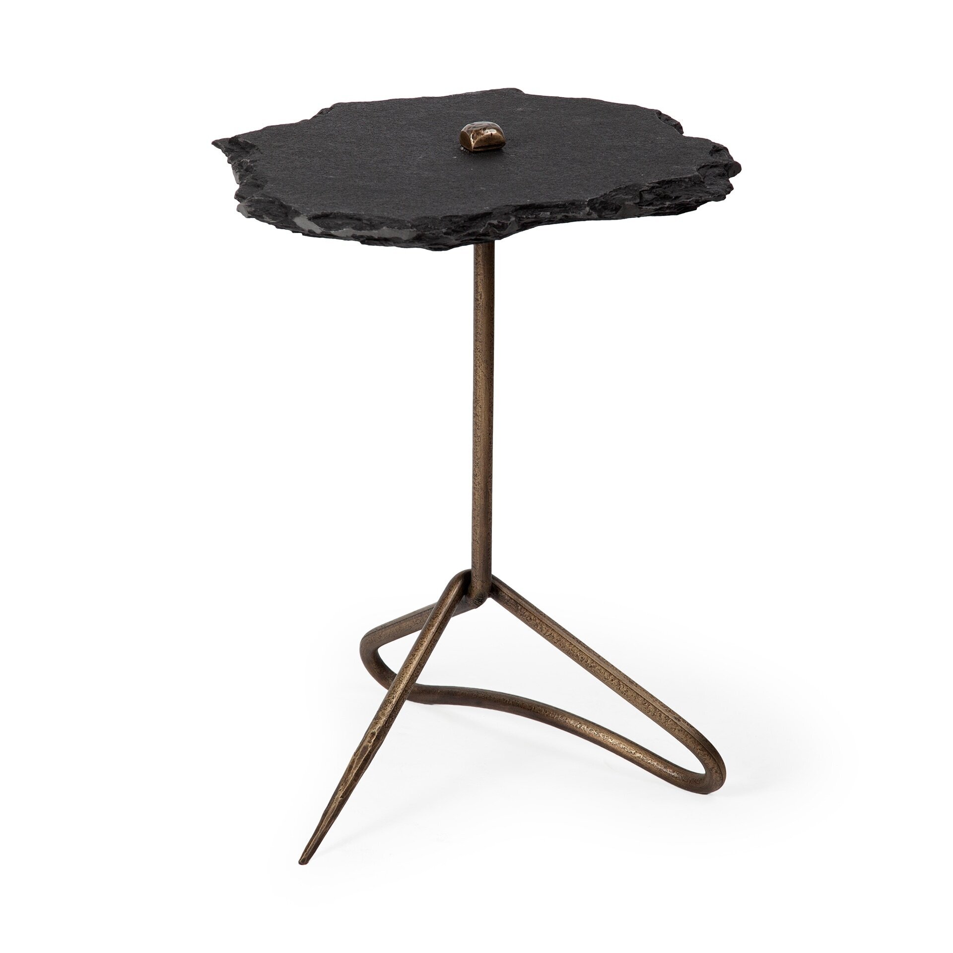 Black Slate Top End Table