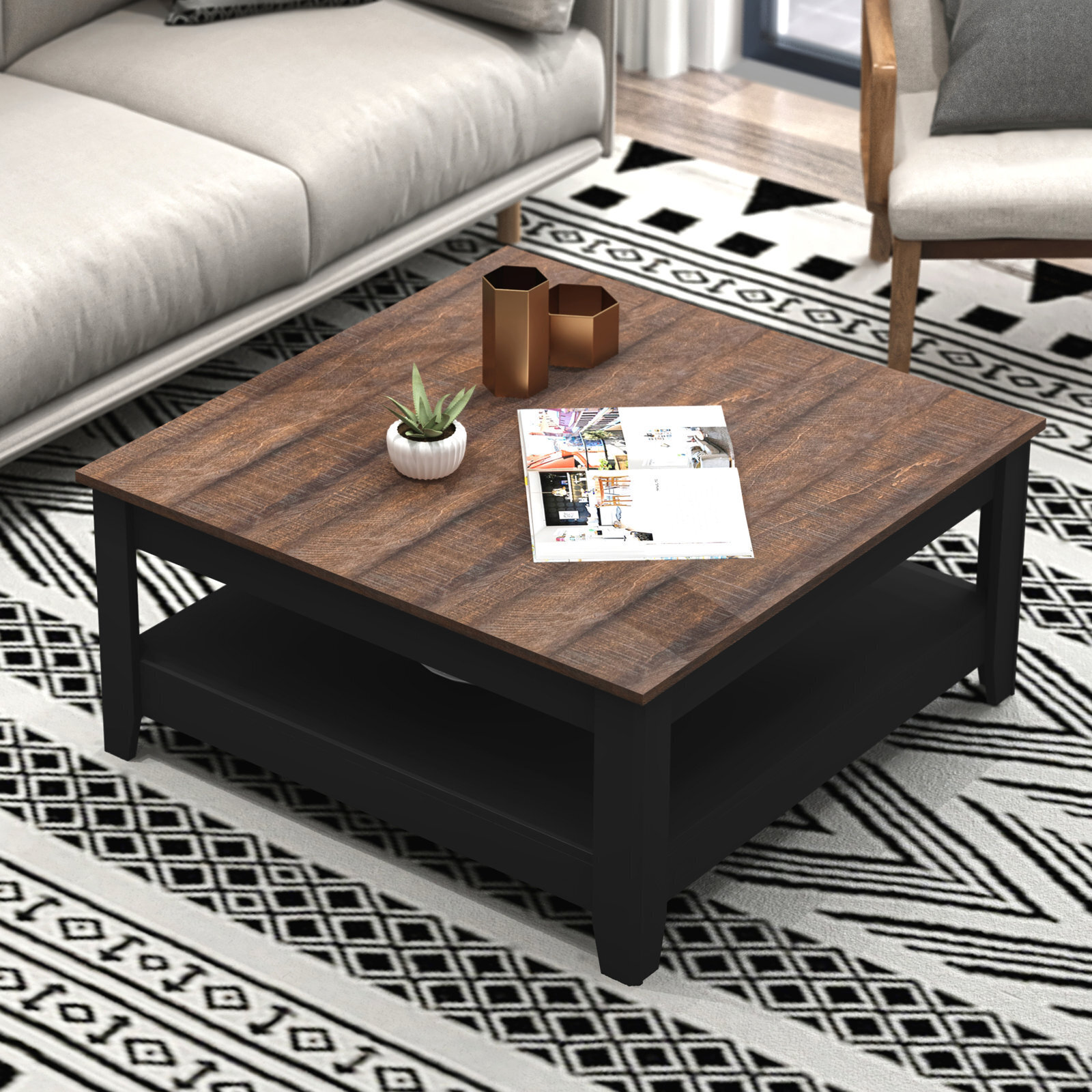 Black Square Coffee Table