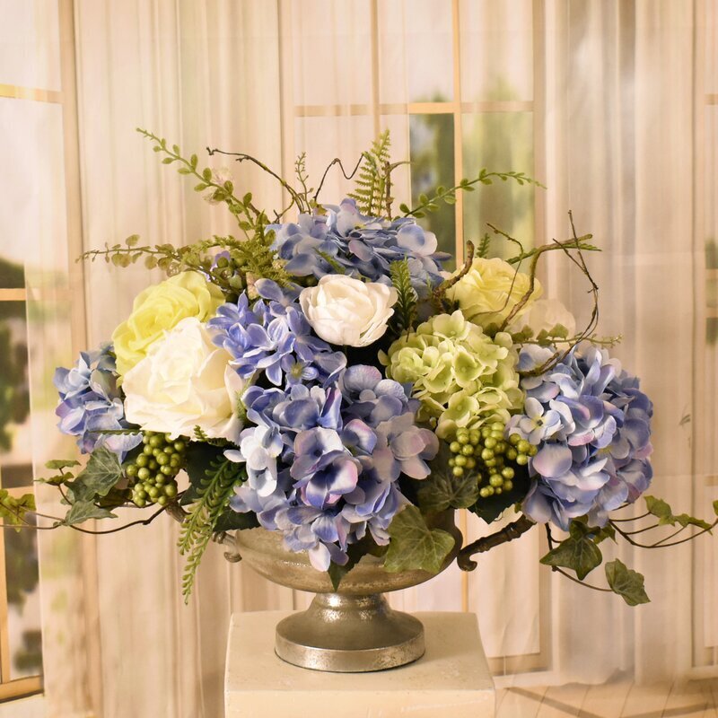 Blue Artificial Flower Arrangements for Church Altar