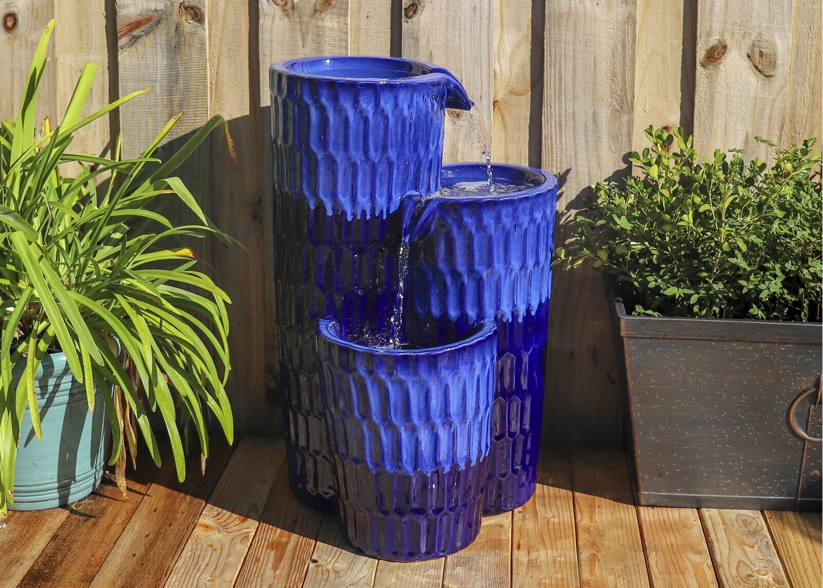 Blue Ceramic Residential Fountain