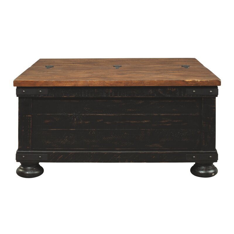 Box Style Black Wood Coffee Table