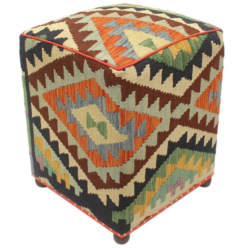 Bright and Durable Kilim Ottoman